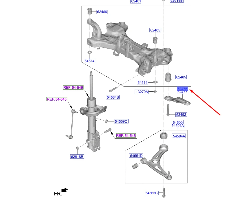 HYUNDAI Front Cross Member Left Stay