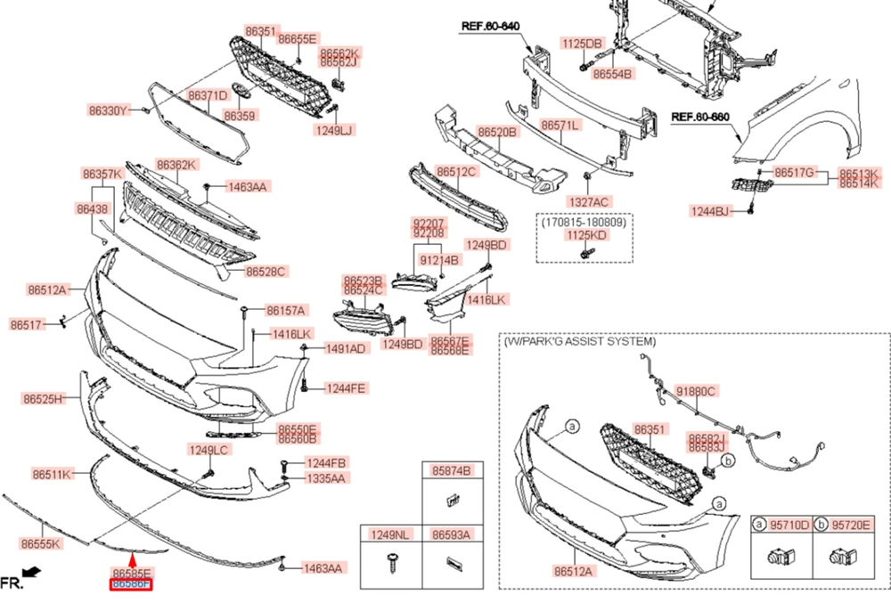HYUNDAI Front Right Bumper Molding Trim
