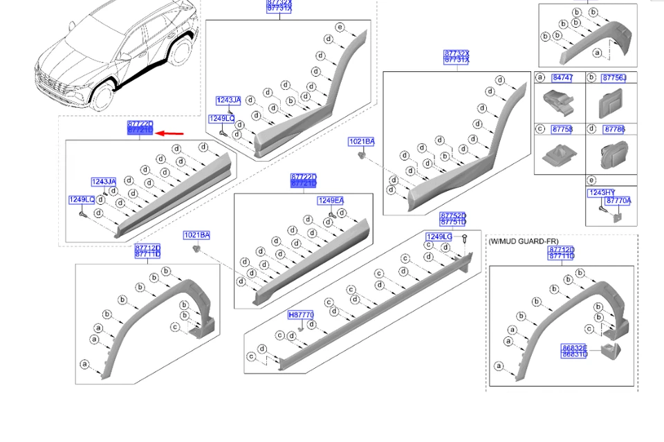 HYUNDAI GARNISH ASSY FRT DR SIDE LH