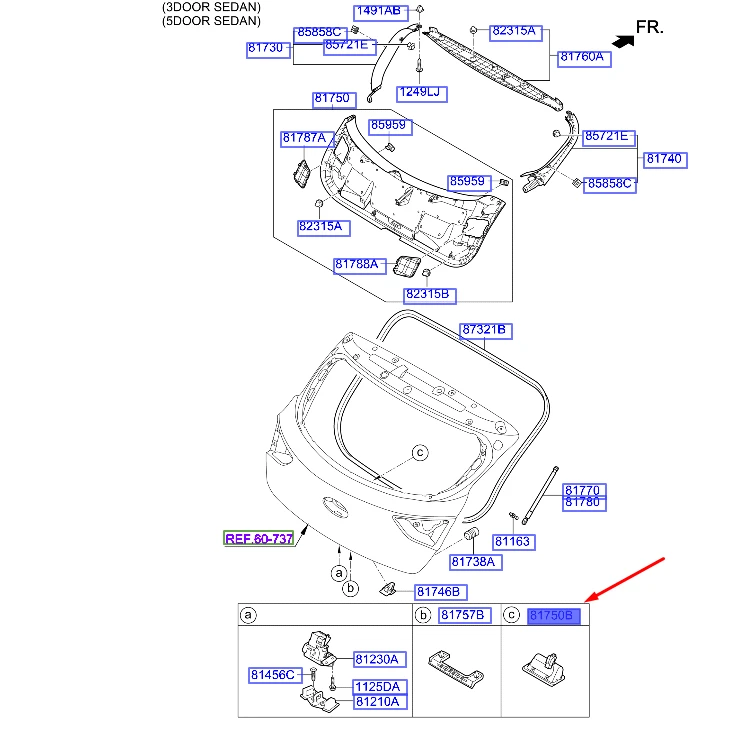 HYUNDAI Trunk Lid Lock Handle Button