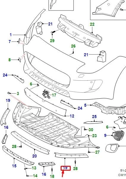 Jaguar Dešinysis deflektorius T2R23439