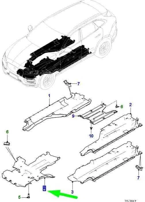 Jaguar F PACE X761 2016 Variklio Apsauga Originalus T4A26302