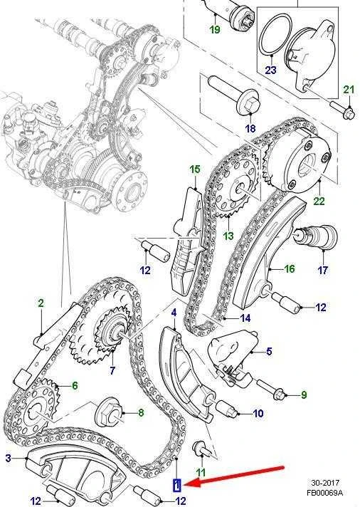 JAGUAR F-PACE X761 Pagrindinė laiko grandinė JDE40593 NAUJA ORIGINALI