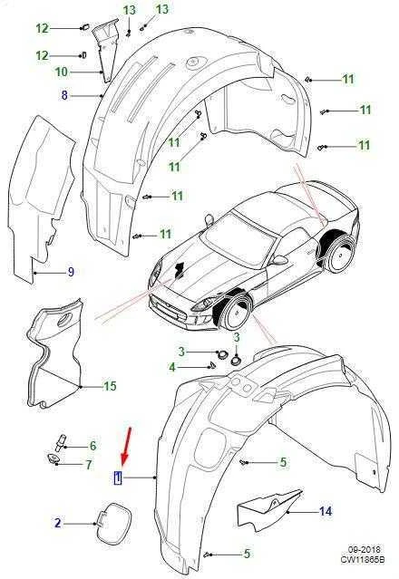 JAGUAR F-TYPE kupė X152 priekinis dešinysis arkos apdailos elementas T2R17445 NAUJAS ORIGINALUS