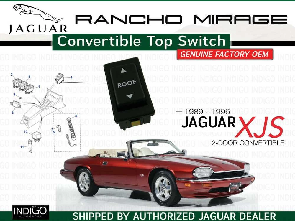 JAGUAR GAMYKLA OEM 1989-1996 XJS Kabrioletas Viršutinio Jungiklio DAC7529