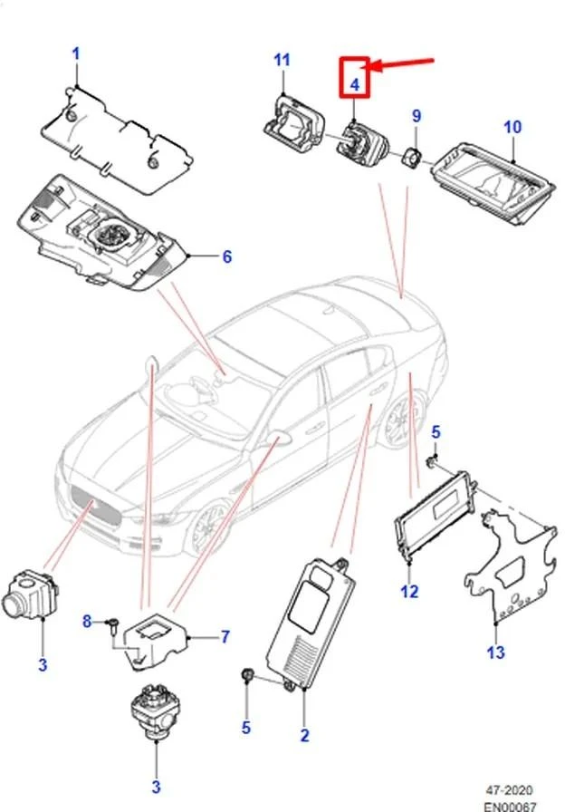 Jaguar XE Galinis Kameros T4N13323 Originalus T4N13323