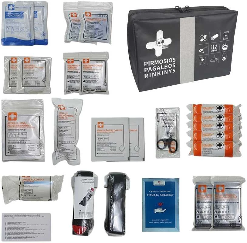 Jk Medical 2023m. Liepos 1d. atnaujintos sudėties Pirmosios pagalbos rinkinys, vaistinėlė