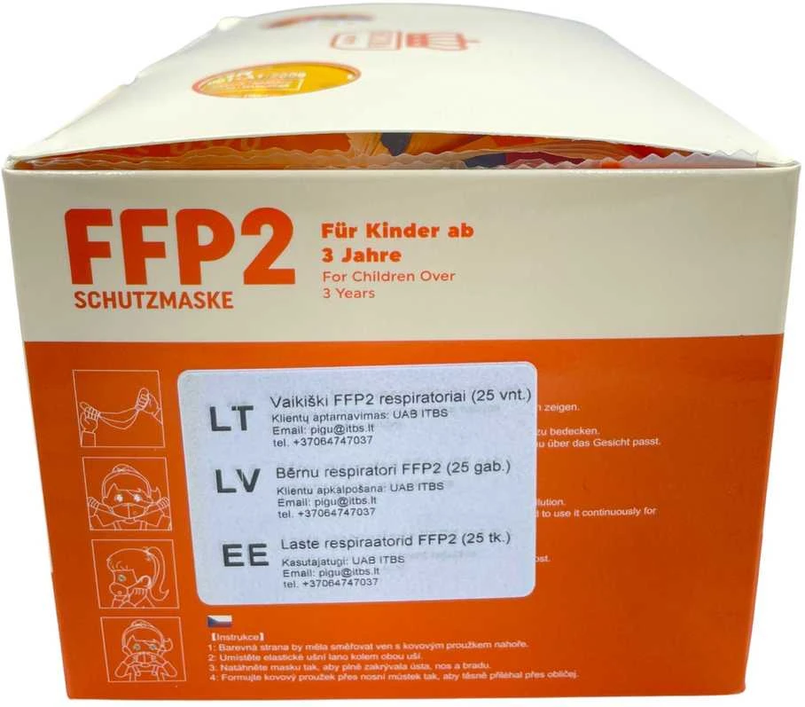 JK MEDICALFFP2 NR children's face masks (respirators), 25 pcs. 8595587134580