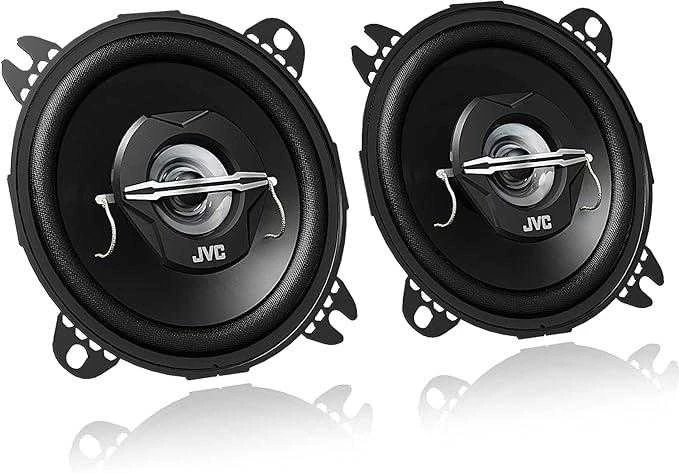 JVC CSJ420X 10 cm dvipusio koaksialinio ryšio garsiakalbiai, juodi, pora