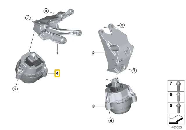 Keleivio Dešinysis Variklio Atramos BMW X3 G01 2016 2019 Originalus 22116877660