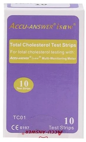 Kraujospūdžio matuoklis "Accu-Answer iSaw" cholesterolio testo juostelės TC01 10 juostelių