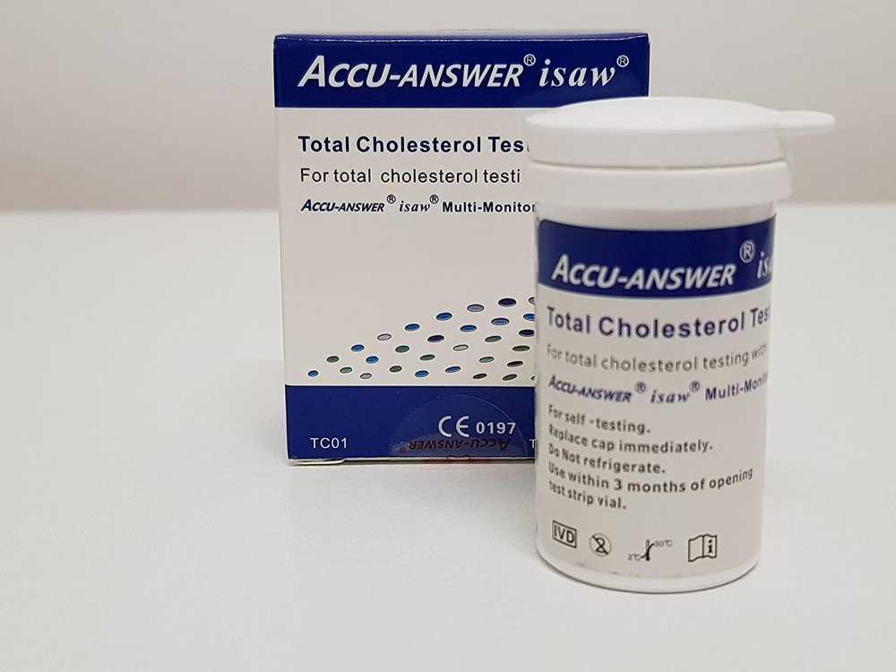 Kraujospūdžio matuoklis "Accu-Answer iSaw" cholesterolio testo juostelės TC01 10 juostelių