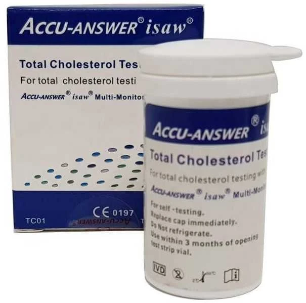 Kraujospūdžio matuoklis "Accu-Answer iSaw" cholesterolio testo juostelės TC01 25 juostelės