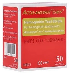 Kraujospūdžio matuoklis "Accu-Answer iSaw" hemoglobino testo juostelės HB01 50 juostelių