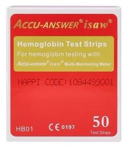 Kraujospūdžio matuoklis "Accu-Answer iSaw" hemoglobino testo juostelės HB01 50 juostelių