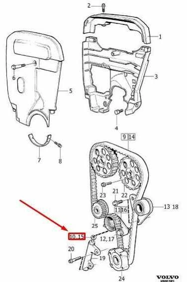 Laiko diržo įtempimo įtaiso tarpiklis Pro Parts Sweden 1271851 tinka: Volvo C70 S70 S90