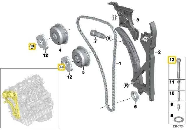 Laiko grandinės krumpliaračio varžtas (10 x 1 x 94 mm) Originalus 11367524954 Tinka: KOMPLEKTUOJAMA: BMW E60