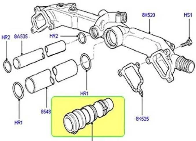 LAND ROVER Aušinimo kolektorius į šildytuvo sugrįžimą HVAC šildytuvo žarna EUROSPARE Range R 4.4L V8