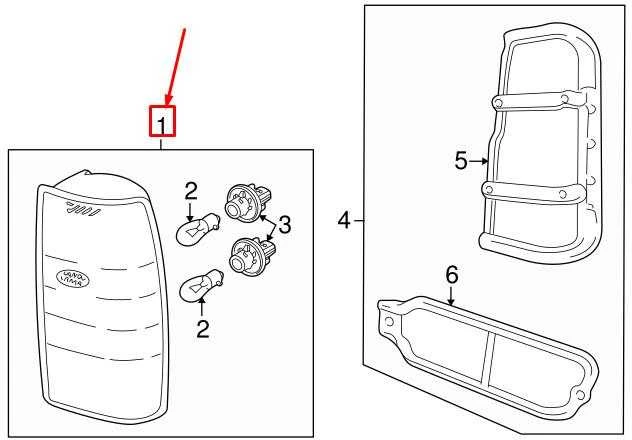Land Rover Discovery 2 1998 2004 Lamp Assembly Rear Originalus XFB000170