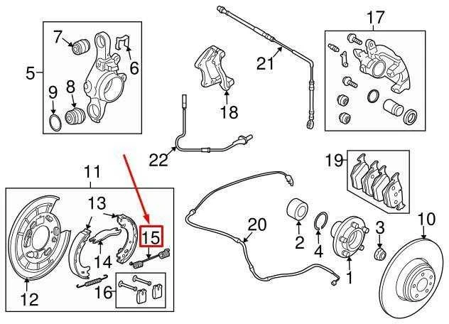 LAND ROVER DISCOVERY 3 L319 Rankinio stabdžio bato spyruoklių rinkinys originalus SMN500020