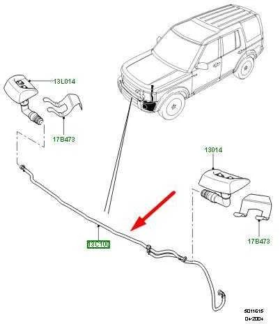 LAND ROVER DISCOVERY 3 Žibintų plovimo žarna DNH000142 Nauja originali