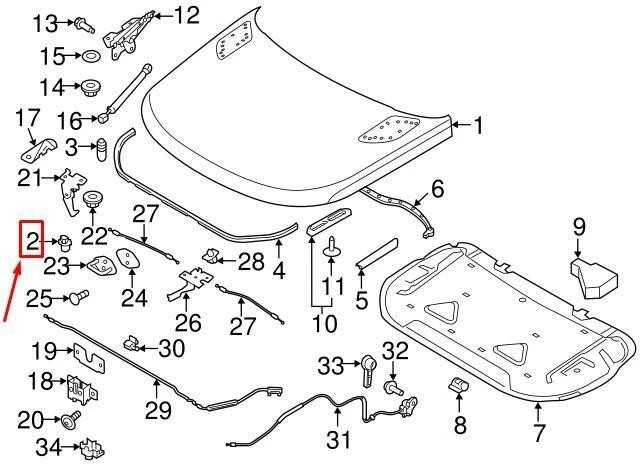 LAND ROVER DISCOVERY L462 Hood Stop vidinis buferis Originalus LR006639