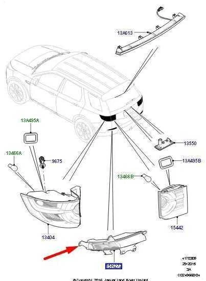 LAND ROVER DISCOVERY SPORT L550 Galinis dešinysis rūko žibintas LR102041 Naujas originalus