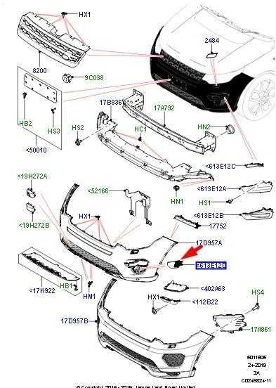 LAND ROVER DISCOVERY SPORT L550 Kairiųjų Priekinio Bamperio Dangtis LR061236 Naujas Originalus