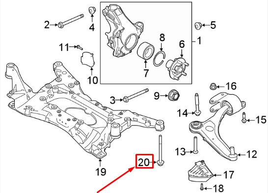 Land Rover Diskoveris Sport L550 2015 Evoque L551 2019 Originalus LR125614