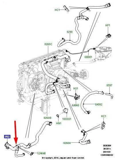 Land Rover Evoque Discovery Sport 2 0L Apatinis Radiatoriaus Vamzdis Originalus LR094507