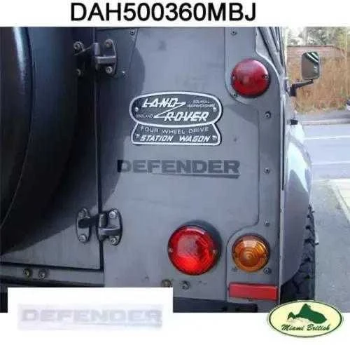 LAND ROVER GALINĖS DURYS PAVADINIMO PLOKŠTĖS DEKALAS ŽENKLAS STIKERIS TITAN DEFENDER DAH500360MBJ