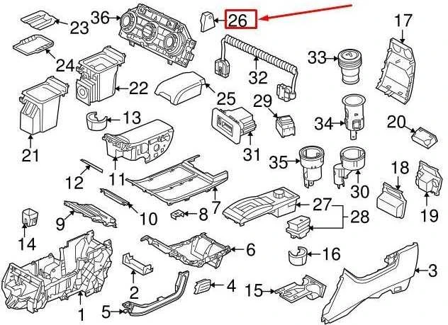 LAND ROVER LR DISCOVERY 4 L319 Konsolės dangtelio kairysis vyris FJV501090MVM NAUJAS ORIGINALUS