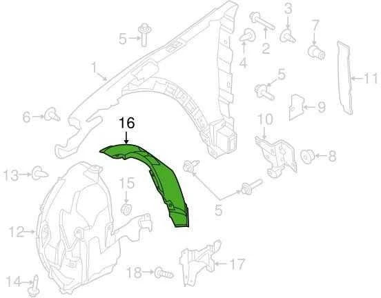 LAND ROVER LR RANGE ROVER EVOQUE L538 Priekinis dešinysis arkos įdėklas, galinė dalis LR096621 New Genuine