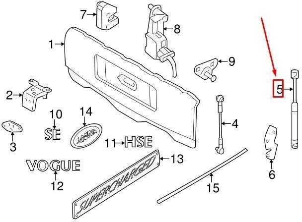 LAND ROVER LR RANGE ROVER L322 Užpakalinių durų dešinės pusės apatinės atramos cilindras LR017455 NAUJAS GENIALUS