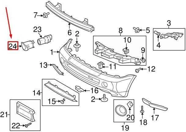 LAND ROVER LR RANGE ROVER SPORT L320 Priekinis parkavimo jutiklio rėmelis originalus VTJ500120PMA