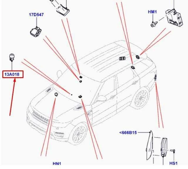 LAND ROVER LR RANGE ROVER SPORT L494 Saulės apkrovos temperatūros jutiklis LR033566 NAUJAS ORIGINALUS