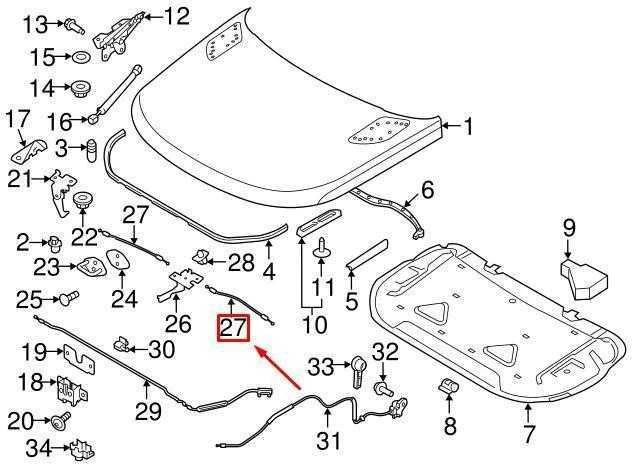 LAND ROVER LR RANGE ROVER SPORT L494 Variklio gaubto atidarymo kabelis LR110359 NAUJAS ORIGINALUS