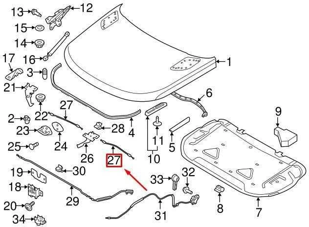 LAND ROVER LR RANGE ROVER SPORT L494 Variklio gaubto atidarymo kabelis LR110359 NAUJAS ORIGINALUS