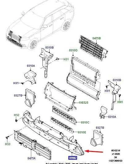 LAND ROVER LR RANGE ROVER VELAR L560 Priekinis oro deflektorius LR094175 Naujas originalus