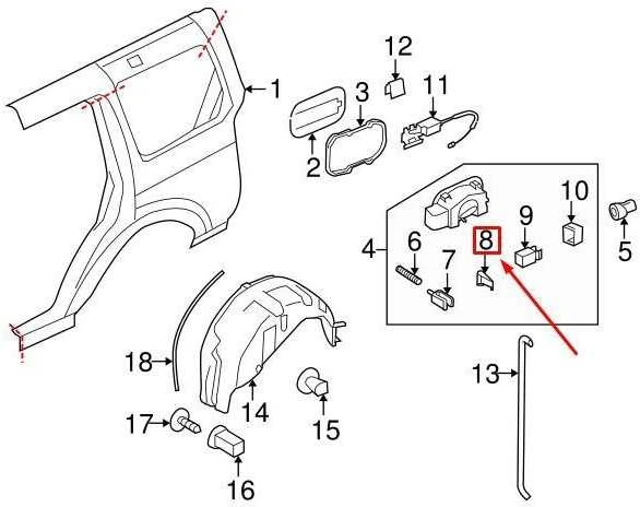 Land Rover LR4 Range Rover Sport 2006-2015 Kuro degalų durelių užraktas BPA780101 NAUJAS