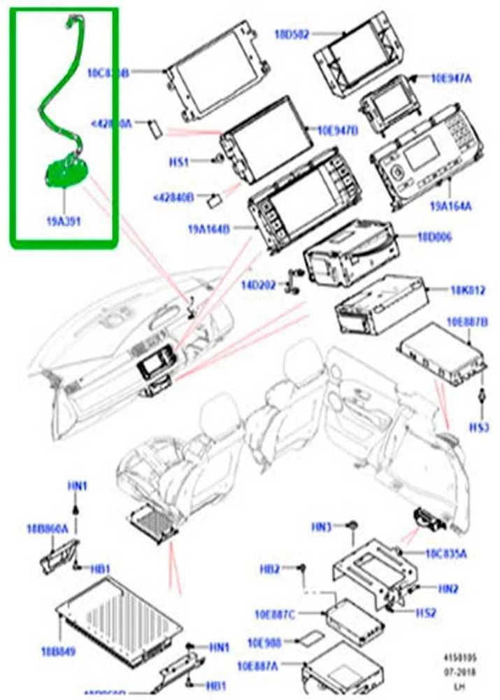 Land Rover Mikrofonas Range Rover Evoque 2013 Originalus LR038176