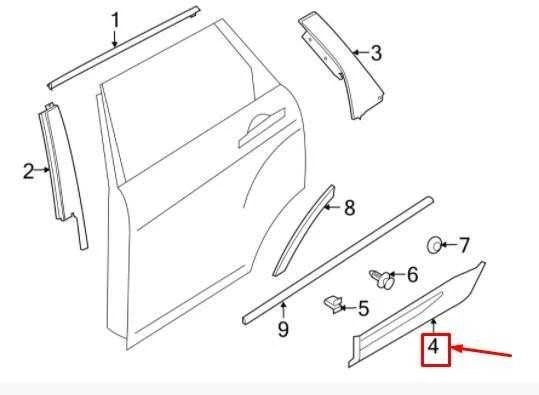 LAND ROVER RANGE ROVER EVOQUE L538 Galinis Dešinysis Durų Apdailos Elementas LR044670 NAUJAS ORIGINALUS