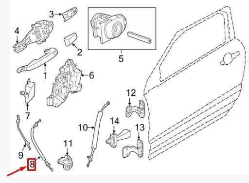 LAND ROVER RANGE ROVER EVOQUE L538 PRIEKINIŲ DURŲ SPYNELĖS TROSAS LR025409 ORIGINALUS