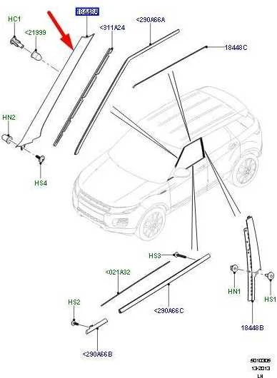 Land Rover Range Rover Evoque L538 Stulpų Apdaila Originalus LR077217