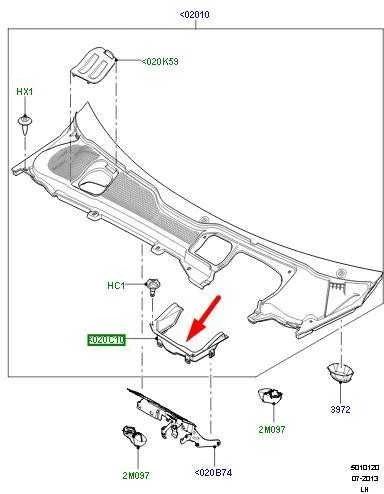 LAND ROVER RANGE ROVER EVOQUE L538 Vandens dangtelio laikiklis Originalus LR027975
