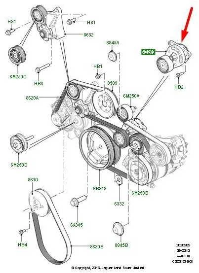 LAND ROVER RANGE ROVER III L322 Diržo įtempėjas LR022809 2012 10890972