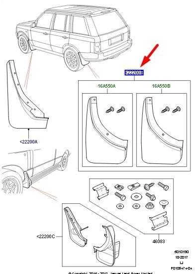LAND ROVER RANGE ROVER L322 Galiniai purvo gaubtai CAT500070PMA Naujas originalus