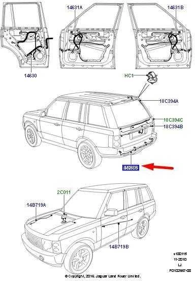 LAND ROVER RANGE ROVER L322 Galinio parkavimo jutiklio laidai Originalus YMD001992