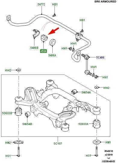 LAND ROVER RANGE ROVER L322 Galinis stabilizatoriaus pagalvėlės izoliatorius RBX500040 Naujas originalus