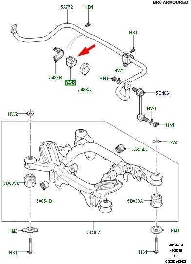LAND ROVER RANGE ROVER L322 Galinis stabilizatoriaus pagalvėlės izoliatorius RBX500040 Naujas originalus